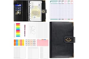 ‎AGOER Agoer Budget Planner Deutsch - A6 Budget Binder Umschlagmethode für Finanzplaner, Budgetplaner 6 Löcher Ringbuch mit 12 Deutsch Budgetblätter, 14 Klar Geldumschläge