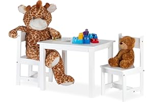 Relaxdays Chaise Table Enfant, pour Dessiner avec 2 chaises. Moderne, Chambre d'enfants, intérieur, Coin de la Chambre,