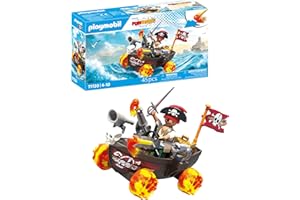 PLAYMOBIL | Fun Stars | Rasendes Piratenboot | Spielzeug ab 4 Jahren | Geschenk für Kinder | Spielzeug Auto | Mit Rückzugmotor & Schießfunktion | 71717