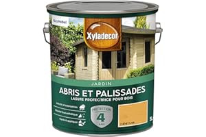 Xyladecor - Lasure Protectrice pour Bois Extérieur - Abris, Palissades, Bois de jardin - Couleur : Mat Chêne Clair - Quantité : 5L - 5324350