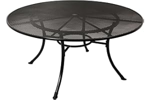 DEGAMO Gartentisch Streckmetall RIVO 150cm rund, Farbe dunkelgrau (eisengrau), wetterfest beschichtet, Outdoor