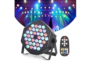‎LITAKE Litake 1PCS LED Strahler Akku, Wiederaufladbar Par Licht RGB 36 LED Partylicht 7 Beleuchtung Modi Bühnenbeleuchtung Flexible Fernbedienung DMX Steuerung für DJ Disco Party Bar Halloween Weihnachten