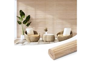 Art3d Panel de pared de bambú natural para decoración de paredes interiores, paneles renovables para pared, techo, muebles, gabinetes, oficinas, 30 x 244 cm, carbonizado