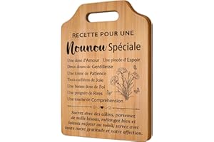 Giftasy Cadeau Nounou, Cadeau Nounou Fin de Contrat - Planche Découper Bambou Gravée, Cadeau Anniversaire, Idée Cadeaux Nourrice, Fin d'Année Original