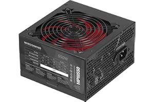 MARSGAMING MPIII550, PC ATX 550 Zasilacz Sieciowy, 5 Lat Gwarancji, Technologia Silent AI-RPM, Wydajność 85%, Czarny