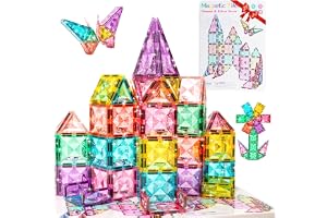 YOGOHEE Magnetiska byggstenar resa barn: 48 delar 7,5 cm glitter byggsats