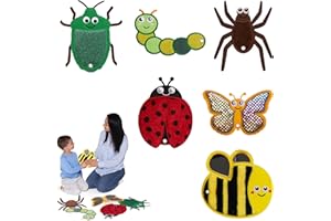 ODOXIA Sensorische Kinder Sinnesmatten | Taktile Scheiben als Sinnesmatten für autistische Kinder für mehr Sensorik | sensorische Pads bei Autismus | sensorische Fliesen als Lernspielzeug (Insects)