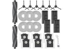 UPUPDAY Kit de Accesorios Recambios para Dreame L10s Pro Ultra Heat /L10s Ultra Gen 2 /X30 Ultra, Recambios para Mova E30 Ultra, 2 Cepillo Principale, 4 Filtros, 6 Bolsas, 6 Mopas, 6 Cepillo Laterale