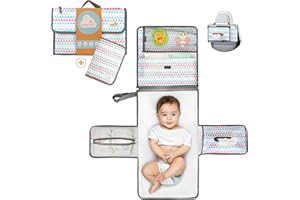 BABY DYOLI Fasciatoio portatile XL. Il fasciatoio per pannolini è una borsa smontabile con 6 tasche come una trousse per gli articoli del bebè. Impermeabile, (Pack Extra (Azul))