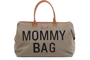 CHILDHOME, Mommy Bag, Borsa per il cambio, Maternità, Borsa da viaggio, Grande capacità, Fasciatoio, Tracolla regolabile, Compartimenti, Tasca isolata, Passaggio valigia, kaki