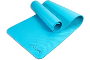 Cecotec Tappetino per fitness, Pilates, Yoga, allenamento funzionale 183 x 61 cm DrumFit Mat. 1 cm di spessore, materiale NBR resistente e antiscivolo, maniglia di trasporto, facile pulizia