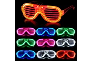 Priksia Light Up Glasses 10 Pcs Neon Glasses Led Glasses Party Decorations Shutter Glasses Rave Glasses Kids Adults