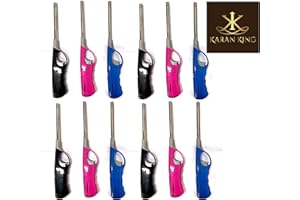 KING KARAN® 12pc BBQ Lighters Refillable Safety Gas Candle Fire BBQ Lighter