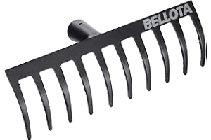 Bellota 951-10 - Rastrello da Giardino con 10 Denti - Testa di Acciaio - Rastrello di Media Intensità per Giardinaggio - Manico Non Incluso