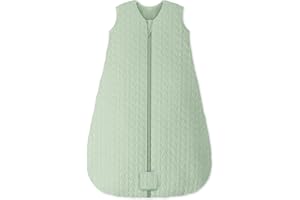 Unnivoll Saco De Dormir Bebe Invierno 0-6 Meses, Saco Dormir Bebe TOG 2.5, Tela 100% Algodón, Súper Cálido para Unisex Niños Y Niñas 58-66cm Verde