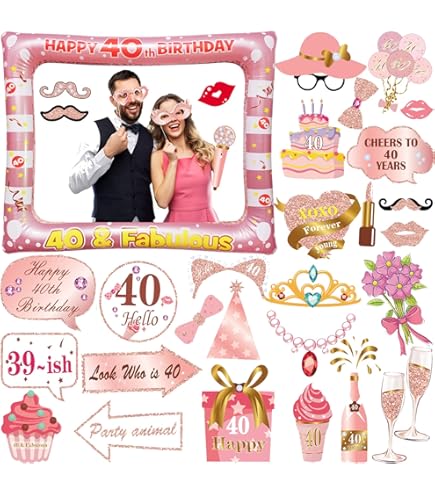 Lunettes En Papier 40 Ans - Lot De 8 Paires Noir Et Doré Pour Photobooth Et Fête D'anniversaire