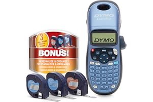 Dymo LetraTag LT-100H Kit de base avec étiqueteuse | Étiqueteuse portative | avec ruban pour étiquettes plastifiées, transparentes et en papier | Idéal au bureau et à la maison | Exclusivité Amazon