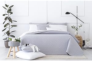 Todocama Copriletto trapuntato sottile con motivo piqué, per primavera, estate, autunno e inverno, 100% microfibra extra morbido, Copriletto multiuso, Letto 80/90 - 180x260cm, Grigio Chiaro
