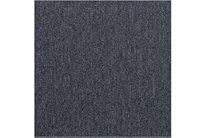 20pcs Carpet Tiles 50x50 cm | Holywarm 5 SQM Carpet Floor Tiles | Heavy Duty Non-Slip Flooring Rugs for Commercial Retail, Office, Home, Kitchen, Bedroom, Living Room, Bathroom (Black)
