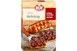 ‎RUF RUF Hefeteig mit Trockenbackhefe, schnelle Backmischung, Erfolgsrezept für Hefezöpfe, Hefeteig, Pflaumenkuchen, Pizzateig, Brot & Brötchen