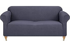 viceroy bedding PREMIUM STRETCH Thick Sofa Covers 1/2/3/4 Seater Sofa Furniture Protector EASY FIT ELASTIC Jacquard Fabric Couch Settee Slipcover BONUS SIDE STORAGE POCKET (Dark Grey, 2 Seater)