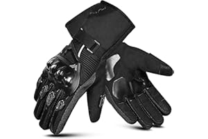 WESTWOOD FOX Guanti da moto invernali per uomo e donna, guanti da moto impermeabili, touchscreen, leggeri, guanti da guida con protezione calda per BMX, ATV, UTV, mountain bike