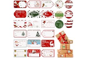 Tinksky 144 Noël Auto-adhésif Autocollants 24 modèles Assortis Santa bonhommes de Neige Noël Arbre cerf Noël Festival Anniversaire Mariage décoratifs étiquettes Autocollants
