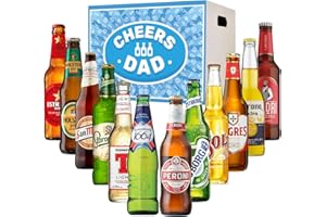 Liquid Vault World of Lager 'Cheers Dad' Mixed Pack - 12 Bottles - Variety Beer Hamper - Perfect Craft Beer Gifts for Men or Women - Global Beers & Pub Favourites