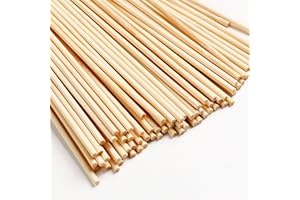RYAN 100 Pièces Baguette Bois Ø 3 mm Longueur 30 cm Rond en Bois Lisse et Sans Bavure Baton Bois pour Arts Plastique Bricolage Décorations & Modèle Architectural