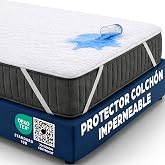 Mattress Protector 140 x 200 cm Waterproof Cotton Mattress Cover Waterproof Protective Bed Cover Breathable Hypoallergenic An