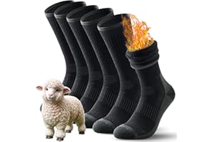 TANSTC Merino Sneaker Socken Wandersocken Herren Damen Outdoor Winter Dicke Thermosocken Wintersocken Professionell Warme Wollsocken Tennissocken Premium Elastizität Sportsocken Arbeitssocken 3 Paar