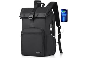 ‎YAMTION YAMTION Rolltop Rucksack, Damen & Herren 17 Zoll, Stadtrucksack Daypack Wanderrucksack Tagesrucskack Sport Freizeit Uni Fahrrad,Schulrucksack Jungen Teenager für Schule Studium