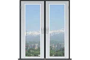 HOUVOU Zanzariera A Tenda Per Porta Finestra Anti Gatto 120x140 Cm Nero,Zanzariera Finestra Cerniera Trasparente Impedendo Agli Insetti Di Entrare Per Finestre Di Diverse Dimensioni