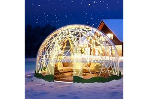GAONALA 3,6M x 2,2M Gewächshaus Gartenkuppel Igloo für 4–7 Personen, Geodätische Blasenzelt mit TPU-Klar Abdeckung, Durchsichtiges Kuppelzelt für Hinterhof, Hochzeit (Grün, 3.6Mx3.6Mx2.2M)