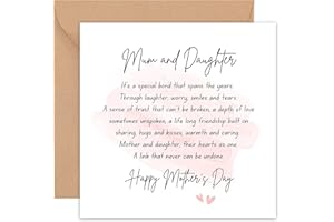 Felbridge Studio - Mothers Day Card - Mothers Day Cards for Mum - Mothers Day Card Funny - Mothers Day Cards - From Daughter Cute Sentimental - Step Mum Mom Mam - 14cm