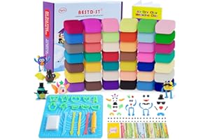 AESTD-ST Air Dry Clay Kit, 42 Corlors Modelling Clay for Kids, Safe & Non-Toxic Ultra Light DIY Model Magic Clay, Molding Clay with Sculpting Tools,Arts and Crafts Kits for Kids Boys Girls Toys.