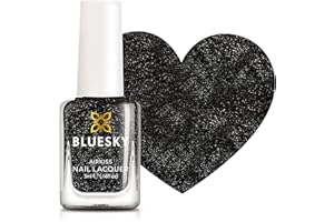 Bluesky Rock Star - Esmalte de uñas infantil, inodoro, con base de agua, no tóxico y fácil de quitar, 5 ml, color negro con purpurina