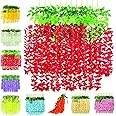 SAI PRASEEDA Water Proof Hanging Artificial Wisteria Flower Strings_Pack of 6_Red Color_110 Cms_for Wedding_Party_Home_Ceiling_Balcony_Office_Wall Decor WF1