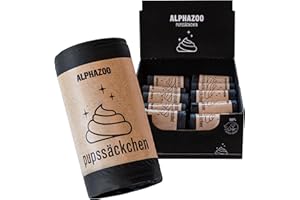 alphazoo Sacchetti cane cacca biodegradibili, 540 unità per escrementi di cane, extra spessi, forte e prova di perdite, compostabile, bustine cane di mais biodegradabili