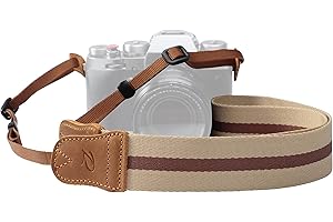 Padwa Lifestyle Tracolla per fotocamera, estremità in pelle bovina a doppio strato, tracolla e collo universale regolabile