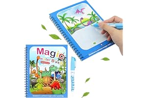 Yeefunjoy Magic Water Coloring Books, Dinosaur Animal Magic Paint for Toddler, Children Reusable Drawing Book with Pen, Early Education Doodle Painting Toys for Kids Boys Girls 3-5 Year Old Best Gift