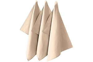 ‎REDBEST REDBEST Geschirrtuch, Küchentuch 3er-Pack Seattle, 100% Baumwolle beige Größe 50x70 cm - saugstarke, strapazierfähige Qualität, mit Aufhängung (weitere Farben)
