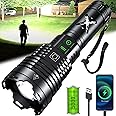 Gehavin Rechargeable Led Flashlights High Lumens,Super Bright Flashlight True 990000Lm,Powerful Tactical Up To 24H Long Battery Life |Zoomable|6 Light Modes|Ip67 Water Resistant For Home Camping