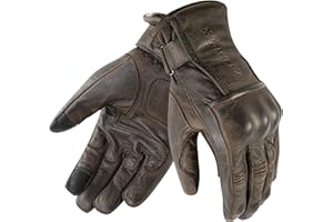 PRO FUTURE Gants de moto en cuir avec protections CAFE RACER Chopper Custom Marron Touch