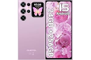 OUKITEL C62 Pro Telephone Portable Pas Cher Android 15, 24GO+256GO/1TO, 6,88" HD+ & 1.81" Arrière Écran, Smartphone Pas Cher Batterie 5150mAh, Smartphone Débloqué 4G Dual SIM/GPS/13MP/OTG/FNC-Violet