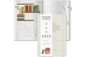 BIROYAL Reading Journal with 52 Book Reviews - A5 Hardcover 175 Pages Book Journal - Reading Tracker & Planner Log - Literary Lovers Gift