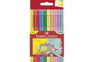 Faber-Castell Grip 155312 Flamastry, Wielokolorowy, 10 sztuk