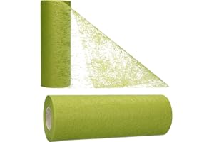 AmaCasa - Corridore da Tavolo in Tessuto Non Tessuto Verde Oliva, Ideale per Fiori, Matrimoni e comunioni, 23cm/25m (Verde Oliva, 23cm)