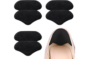 FOATCOX Fersenpolster für zu Große Schuhe, Fersenpolster mit Einlagen aus Schwamm, Shoe Patch Schuh Fersen Reparatur Set (6 Stück (6 Schwarz))