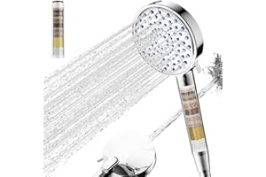Cobbe Hard Water Filter Shower Head with 20 Stage Filter, High Pressure Shower Heads and Hose, 7 Spray Modes, Powerful Built-in Power Wash for Remove 99% of Chlorine, Reduces Dry Itchy Skin, Chrome
